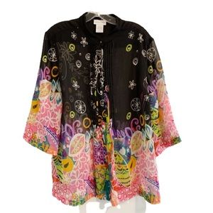 SOFT SURROUNDINGS Sheer Floral Tunic. (348)